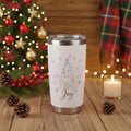 Personalized Christmas Tumbler with Name | 20oz Laser Engraved Holiday Tumbler