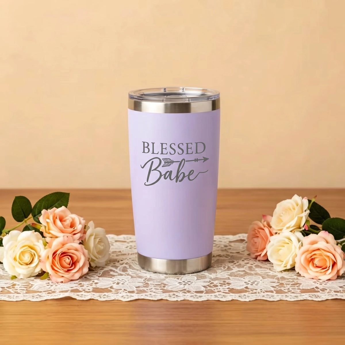 Blessed Babe Tumbler | 20oz Laser Engraved Insulated Cup | Gift for Her