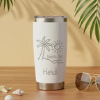 Personalized 20oz Beach Day Laser Engraved Tumbler | Custom Name Insulated Travel Mug