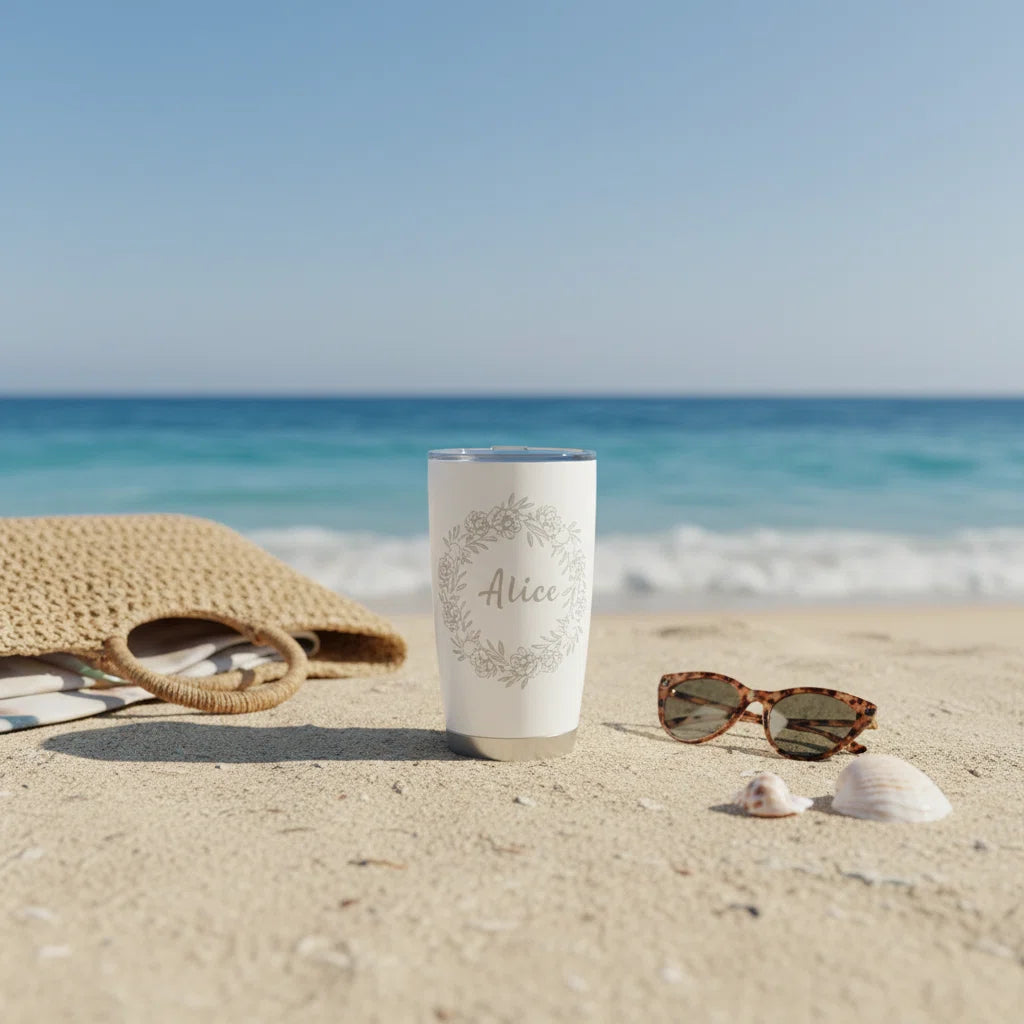 Personalized Floral Tumbler | Custom Engraved Name Gift