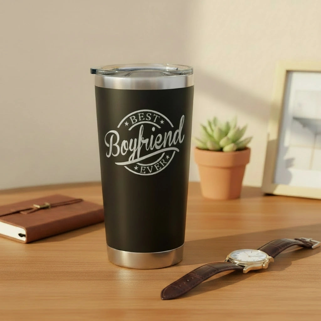 Best Boyfriend Ever 20oz Insulated Tumbler — Laser Engraved Valentine's & Birthday Gift