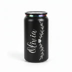 Personalized Name Can Tumbler 16oz | Vine & Heart Laser Engraved | Iridescent Lid Gift for Her