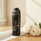 Personalized Vine & Heart Name Sport Water Bottle 32oz | Laser Engraved Custom Gift for Her