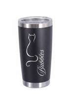 Personalized Cat Tumbler | Custom Name Laser Engraved Gift for Cat Lovers