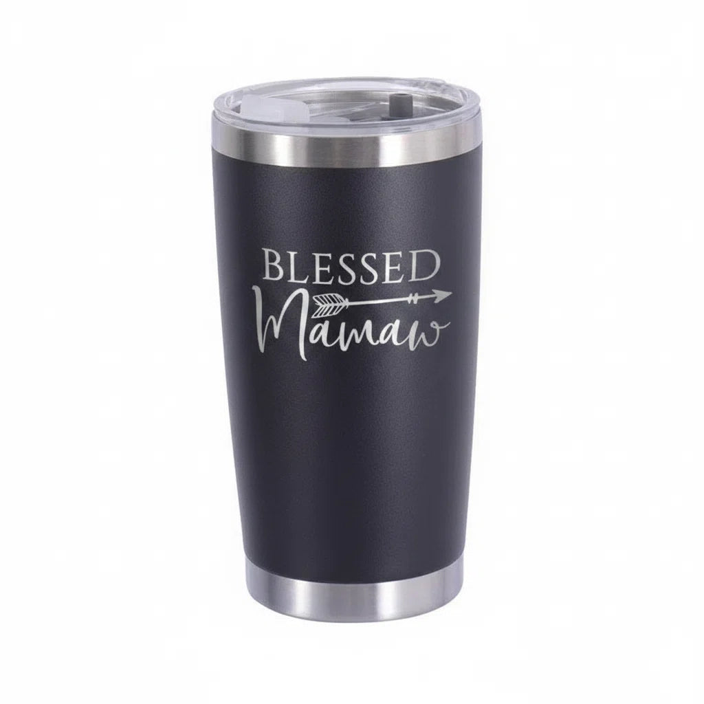 Blessed Mamaw Tumbler | 20oz Laser Engraved Insulated Cup | Mamaw Gift
