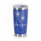 Custom Name Daisy Engraved 20oz Insulated Stainless Steel Tumbler with Sliding Lid