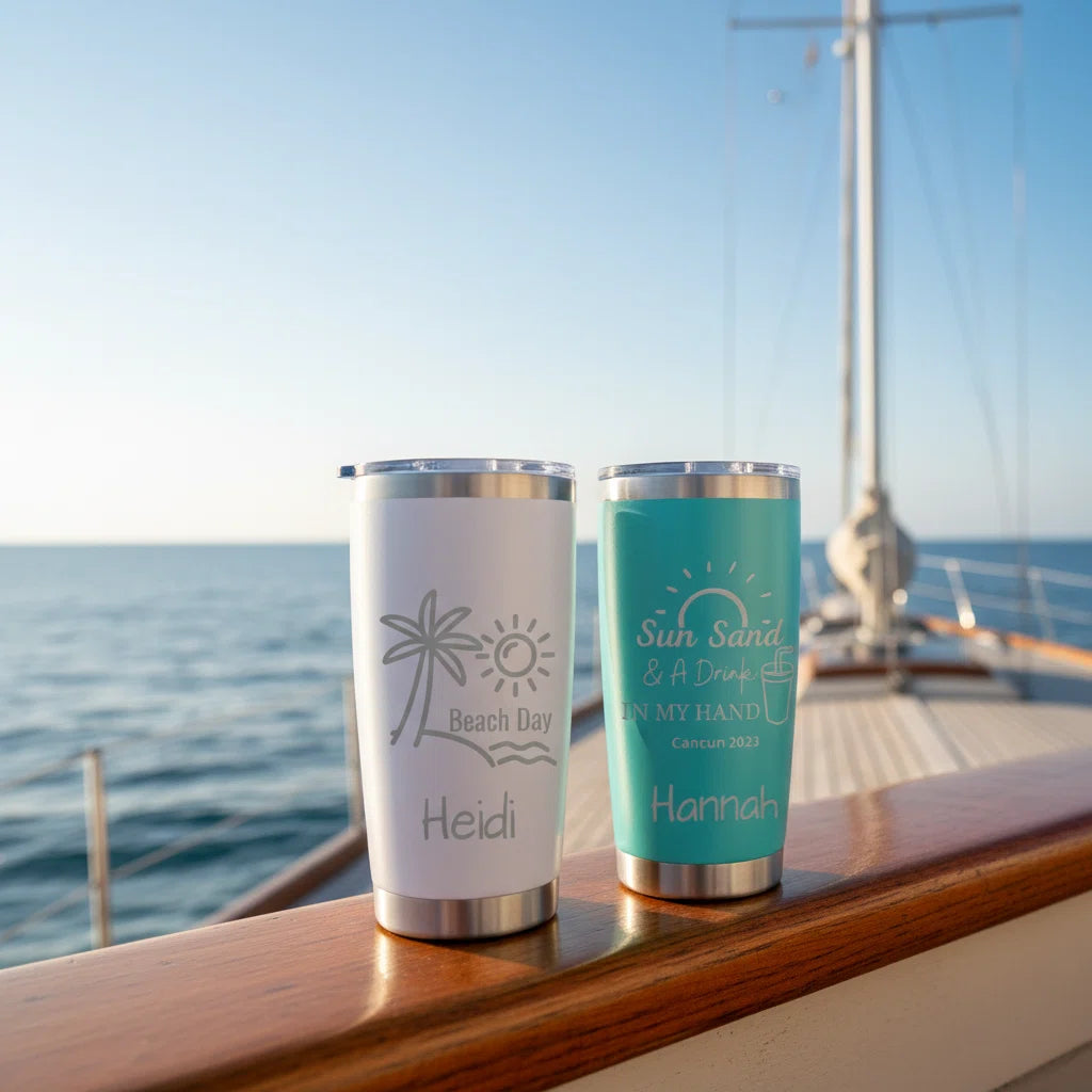 Personalized 20oz Insulated Tumbler | Laser Engraved Custom Travel Mug