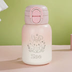 Personalized 17oz Kids Insulated Thermos | Custom Laser Engraved Name & Cute Bunny Design