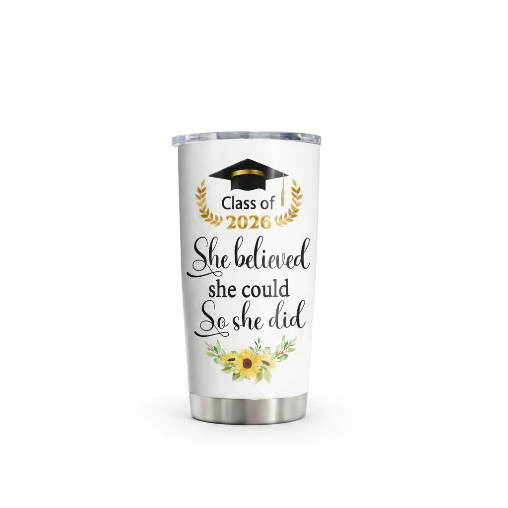 Graduation Gift Tumbler 20oz | Insulated Mug for Class of 2026