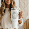 Personalized Floral Tumbler – Custom Laser Engraved 40oz & 20oz Stainless Steel