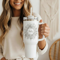 Personalized Floral Tumbler – Custom Laser Engraved 40oz & 20oz Stainless Steel