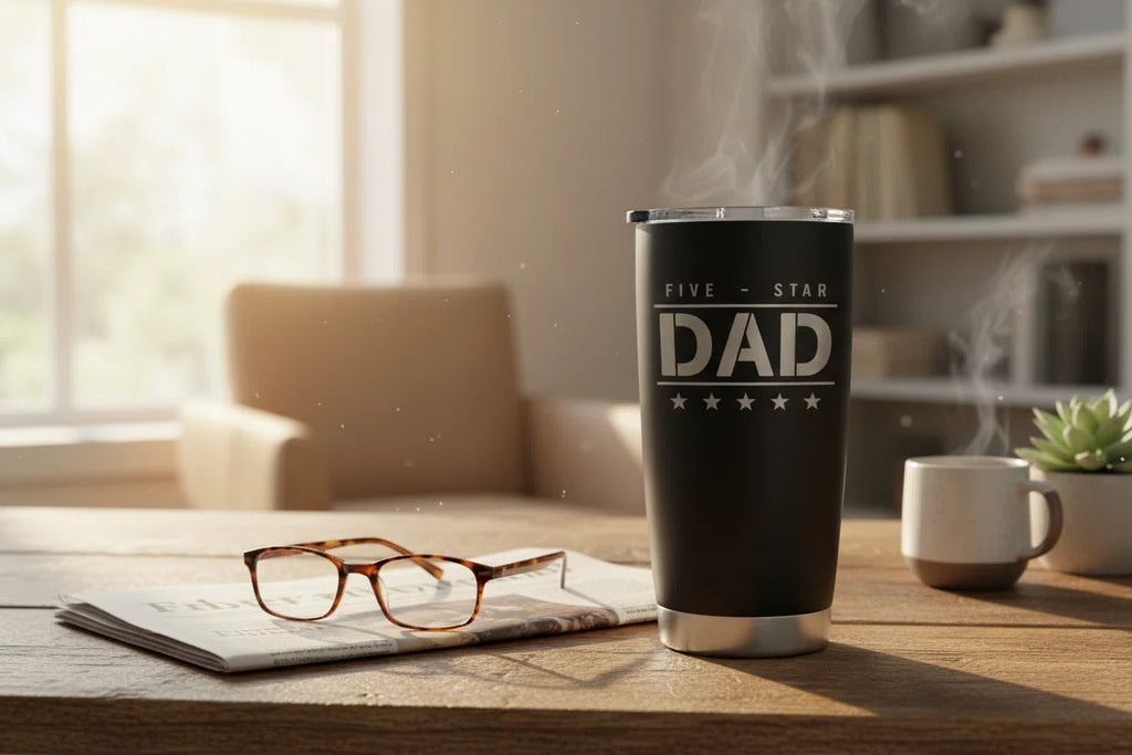 20oz Insulated Tumbler with Lid – Personalized Gift for Dad, Mom & Family