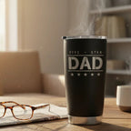 Personalized 20oz Insulated Tumbler with Lid — Dad, Mom & Family Gift