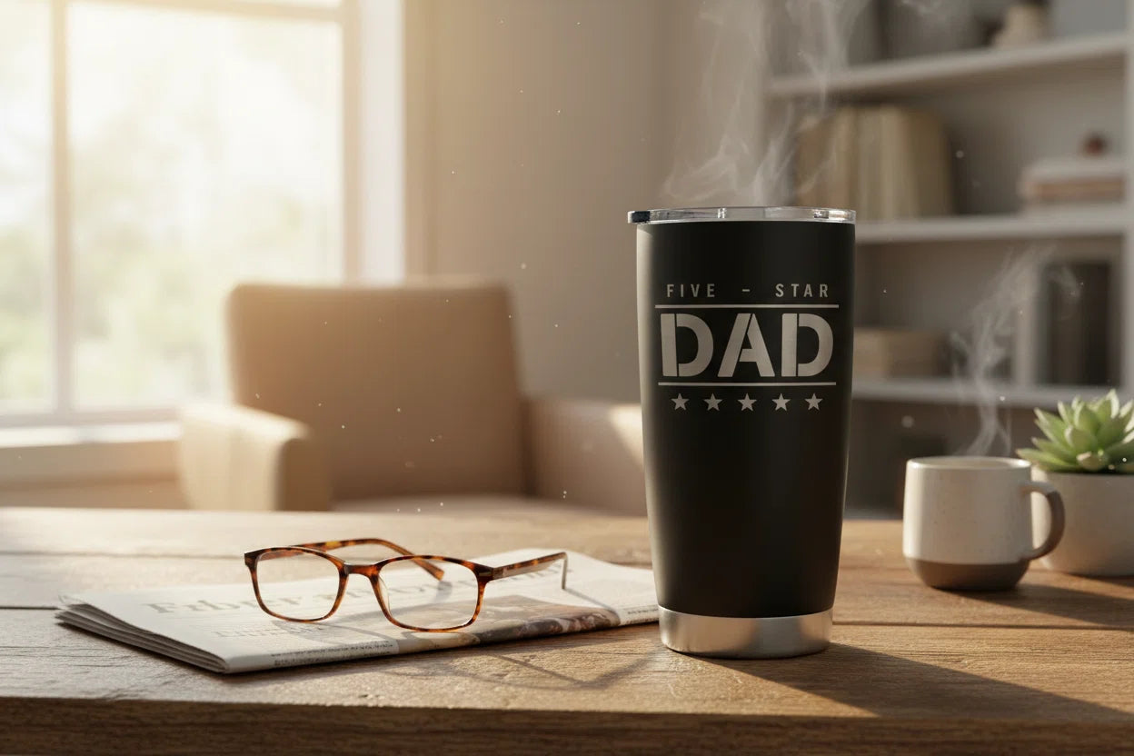 20oz Insulated Tumbler with Lid – Personalized Gift for Dad, Mom & Family
