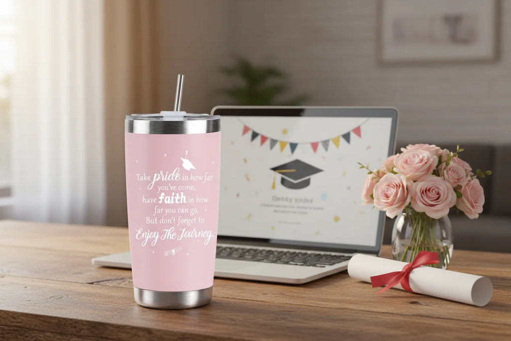 Graduation Gift Tumbler 2026 — 20oz Insulated Stainless Steel Tumbler with Lid, Straw & Gift Box