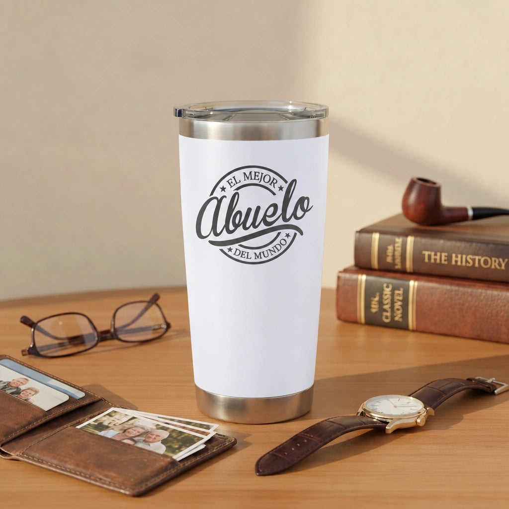 El Mejor Abuelo Del Mundo 20oz Insulated Tumbler — Laser Engraved Gift