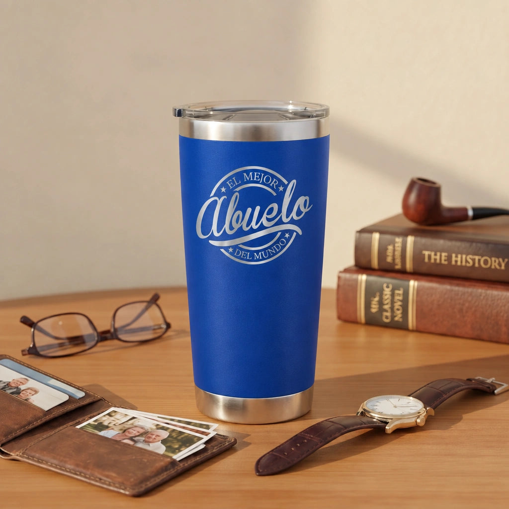 El Mejor Abuelo Del Mundo 20oz Insulated Tumbler — Laser Engraved Gift