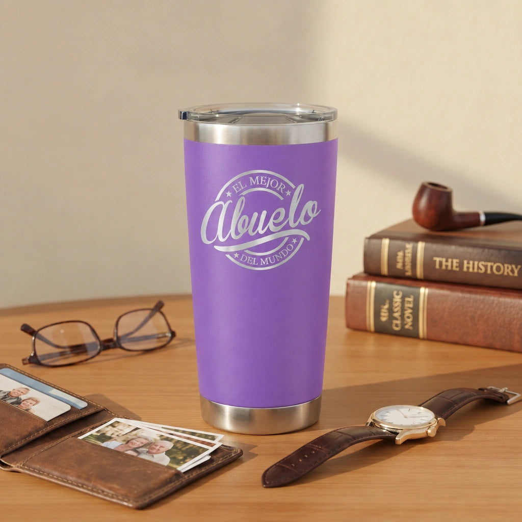 El Mejor Abuelo Del Mundo 20oz Insulated Tumbler — Laser Engraved Gift