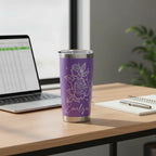 Personalized Rose Tumbler with Name | 20oz Laser Engraved Floral Tumbler