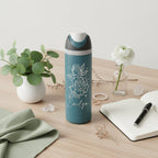 Personalized 32oz Rose Name Sport Water Bottle | Laser Engraved Custom Gift for Her