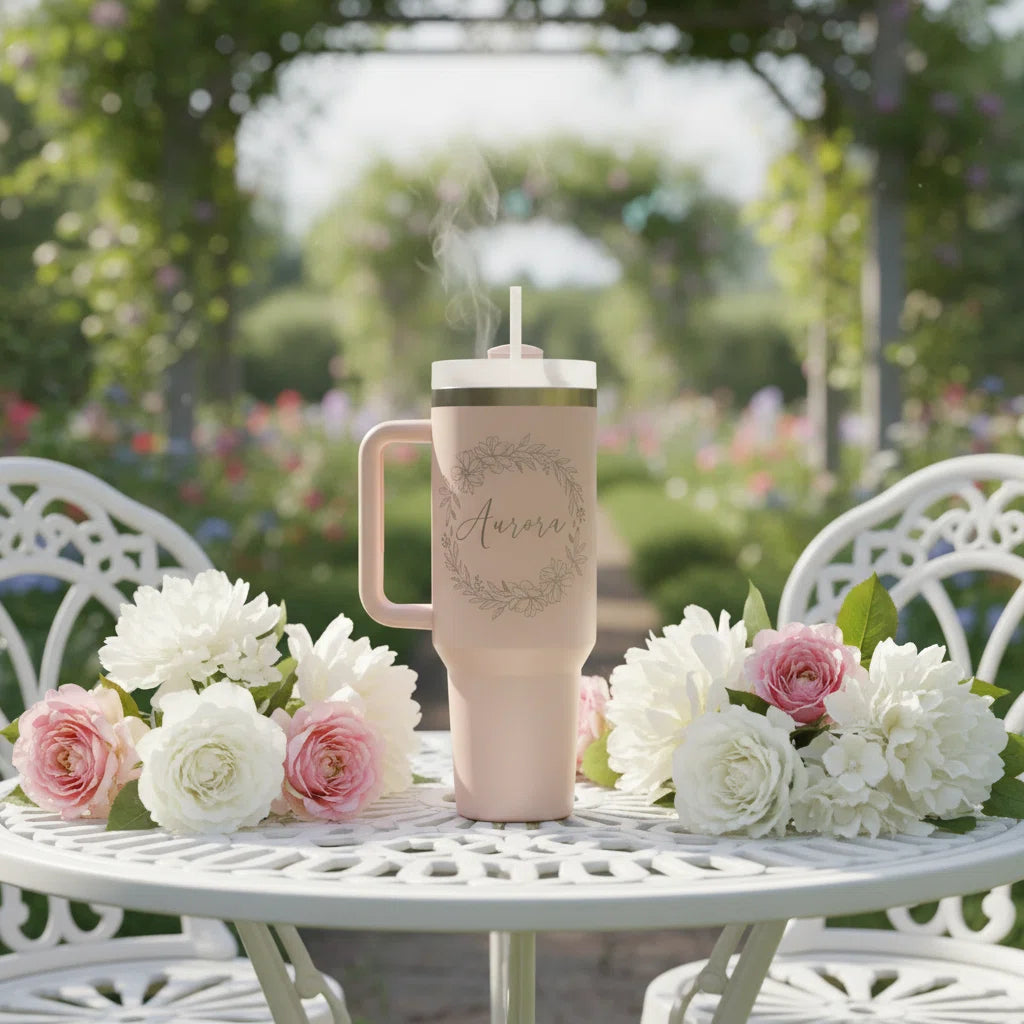 40oz Personalized Laser Engraved Tumbler — Custom Gift for Her