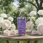 Personalized Rose Tumbler with Name | 20oz Laser Engraved Tumbler for Women — Custom Floral Design
