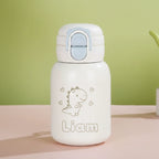 Personalized 17oz Kids Insulated Thermos | Custom Laser Engraved Name & Cute Dino Design