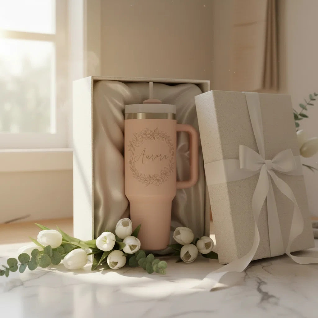40oz Personalized Laser Engraved Tumbler — Custom Gift for Her