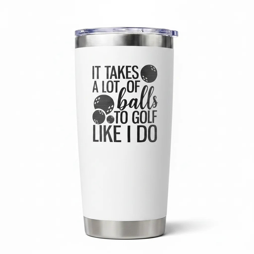 Funny Golf 20oz Insulated Tumbler — Lot Balls Design