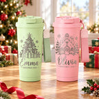 Personalized 500ml Christmas Tumbler – Stainless Steel with Engraved Name