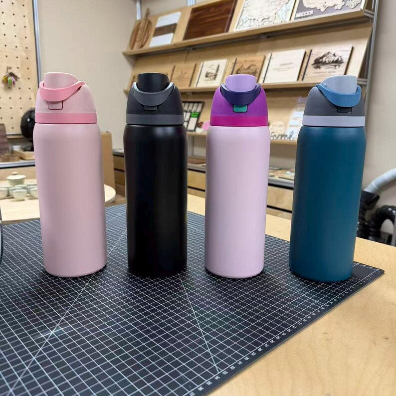 Personalized 32oz Christmas Water Bottle for Kids, Custom Name Engraved