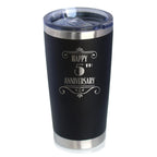 5th Anniversary Tumbler: Art Deco Stainless Steel, 20oz
