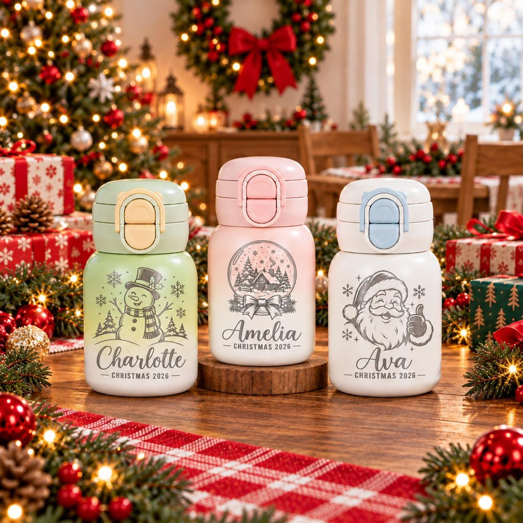 Personalized Kids Christmas Water Bottle – 17oz Stainless Steel