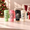 Personalized 500ml Christmas Travel Mug – Engraved Name & Flip-Top Lid