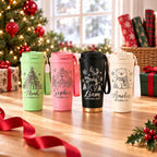 Personalized 500ml Christmas Tumbler – Stainless Steel with Engraved Name