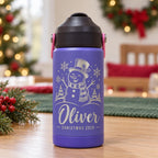 Personalized Kids Christmas Water Bottle, Custom Engraved Name Bottle, Christmas Gift for Boys and Girls