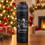 Personalized 32oz Kids Christmas Water Bottle – Custom Name Engraved