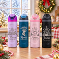 Personalized 32oz Kids Christmas Water Bottle – Custom Name Engraved