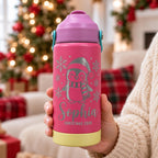 Personalized Kids Christmas Water Bottle, Custom Engraved Name Bottle, Christmas Gift for Boys and Girls