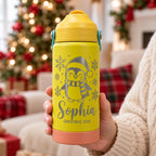 Personalized Kids Christmas Water Bottle, Custom Engraved Name Bottle, Christmas Gift for Boys and Girls