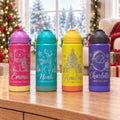 Personalized Kids Christmas Water Bottle, Custom Engraved Name Bottle, Christmas Gift for Boys and Girls