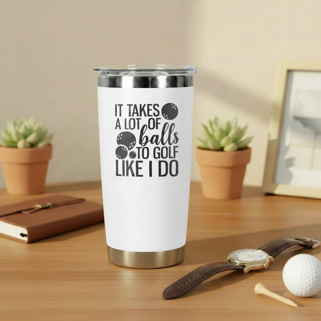 Funny Golf 20oz Insulated Tumbler — Lot Balls Design
