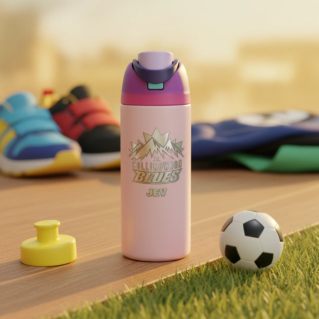 24oz Insulated Sports Water Bottle | Built-in Straw | Custom Laser Engraving