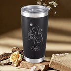 Personalized Dog Lover Tumbler – Custom Pet Name Laser Engraved 20oz Insulated Mug