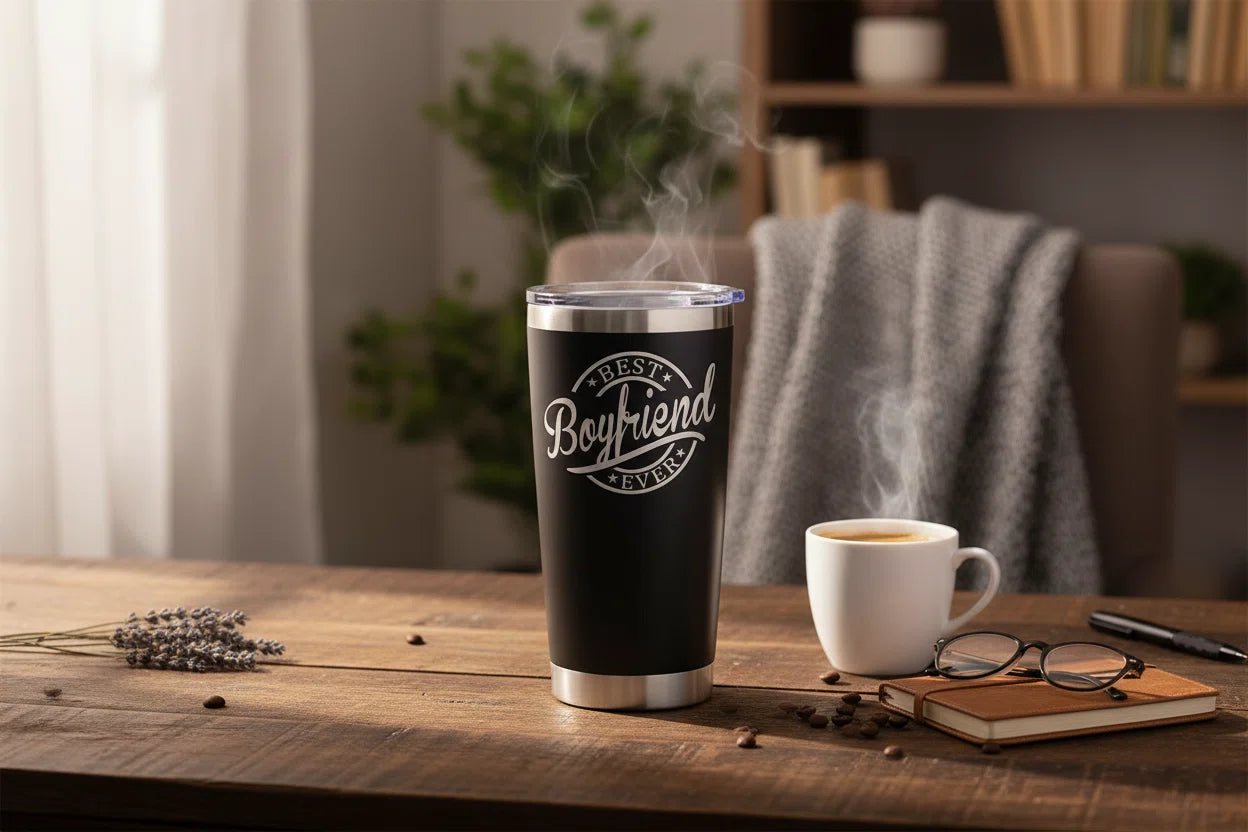 Best Boyfriend Ever Tumbler | Laser Engraved Insulated Stainless Steel | Valentine's Day & Birthday Gift for Boyfriend