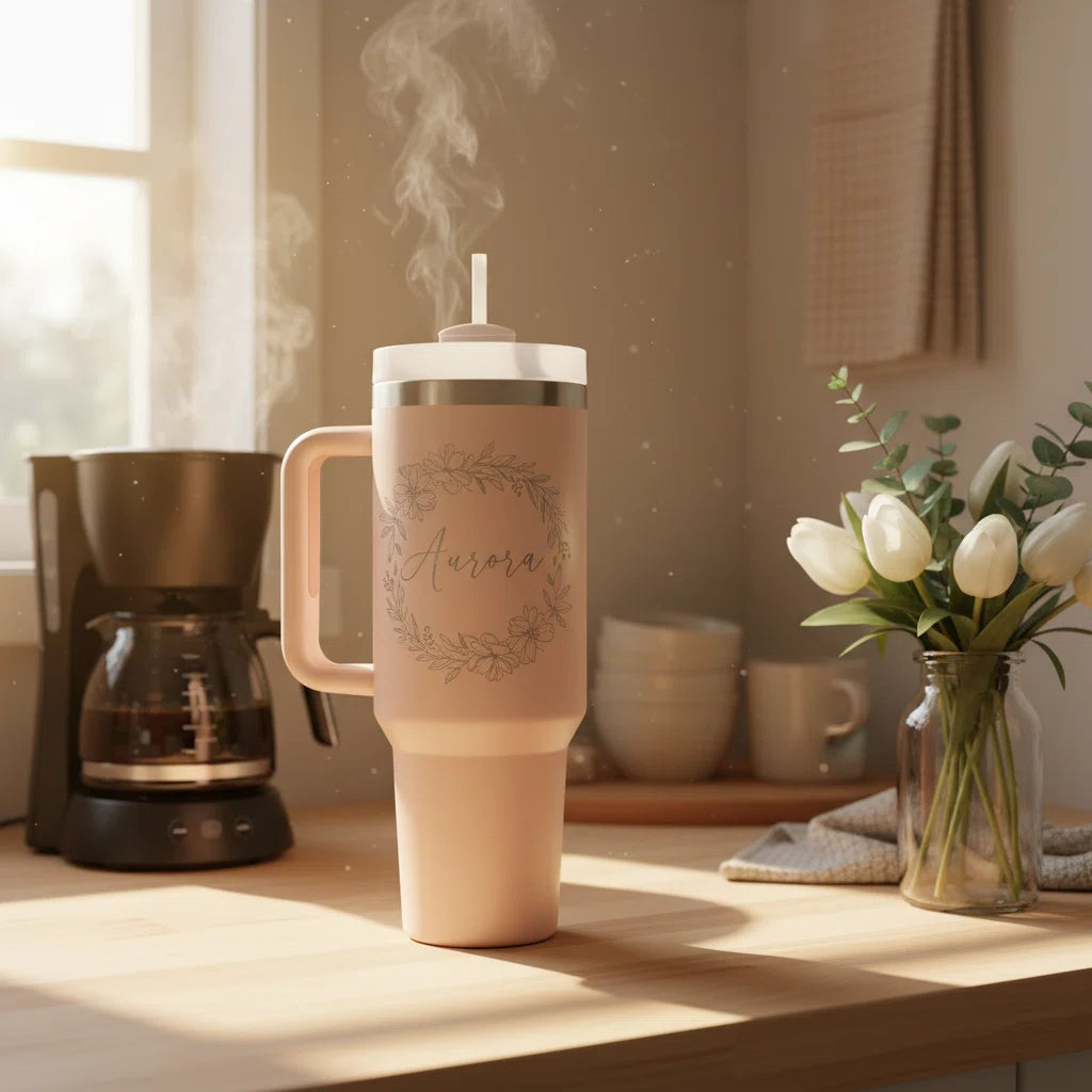 40oz Personalized Laser Engraved Tumbler — Custom Gift for Her