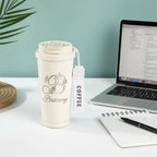 Personalized Laser Engraved Tumbler with Wrist Strap — Custom Monogram & Name | Rose Butterfly Design