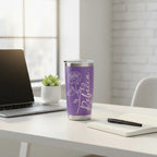 Personalized Rose Tumbler with Name | 20oz Laser Engraved Tumbler for Women — Custom Floral Design