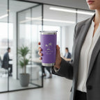 Personalized Skinny 20oz Insulated Tumbler — Purple, Custom Laser Engraved