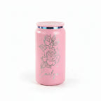 Personalized Rose Can Tumbler 16oz | Laser Engraved Iridescent Lid Custom Gift for Her